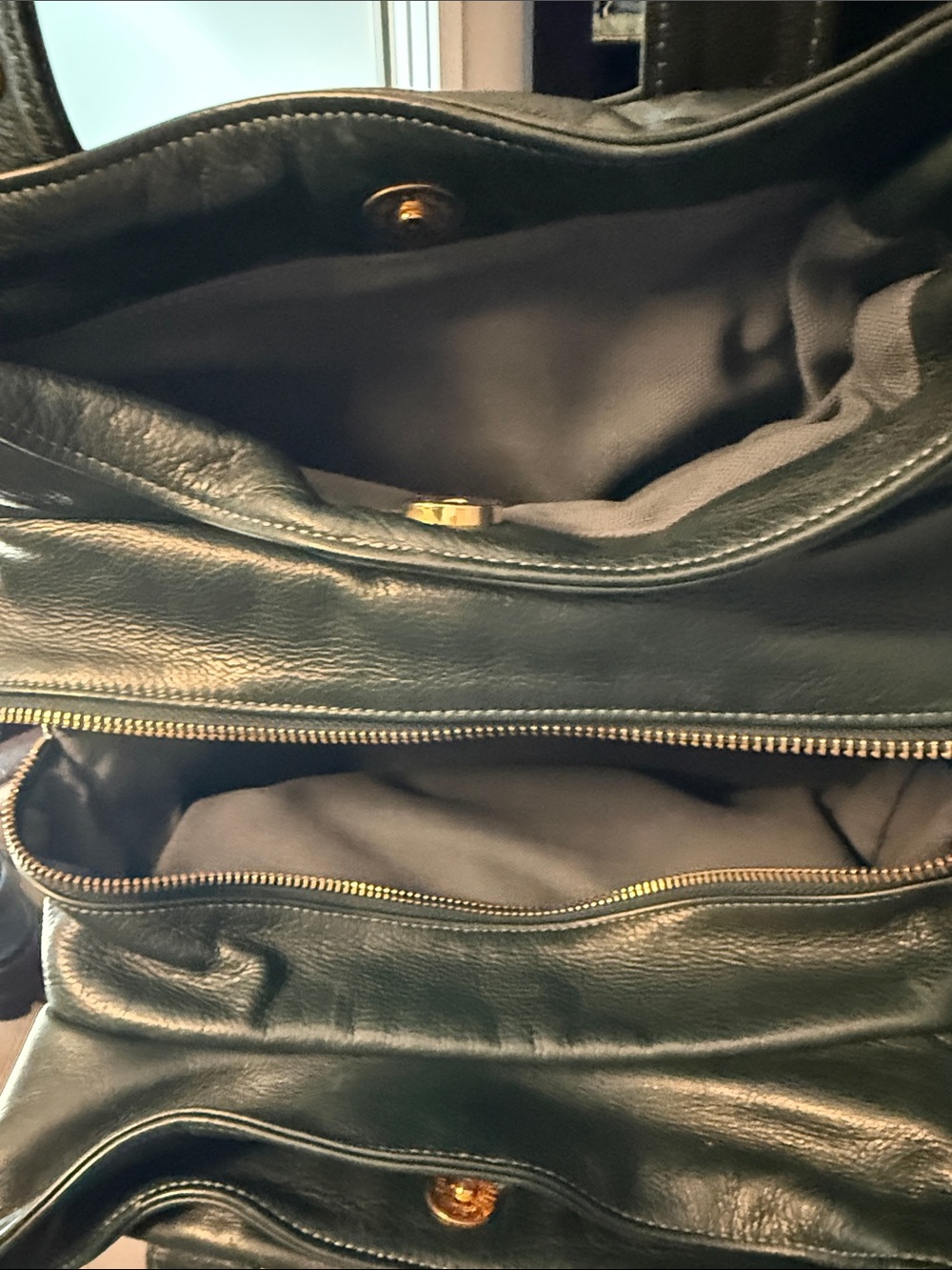 Botkier Dark Green Leather Small Trigger Bag with Gold Details - Picture 11 of 11